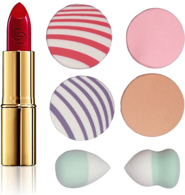 

Oriflame Sweden Giordani Gold Iconic Lipstick SPF 15 (True Red - 30454) With Puff Sponge(Set of 7)