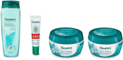 

Himalaya Refreshing & Clarifying Toner, Lip Balm, Winter Defense Moisturizing Cream(Set of 4)