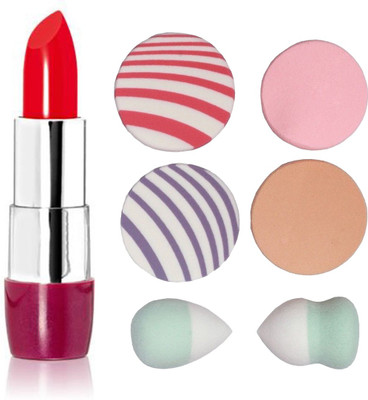 

Oriflame Sweden The ONE 5-in-1 Colour Stylist Lipstick Intense Collection (Sunset Red - 32243) With Puff Sponge(Set of 7)