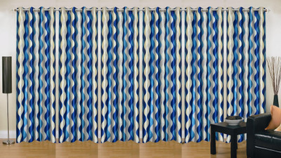 

Stella Creations 214 cm (7 ft) Polyester Door Curtain (Pack Of 6)(Printed, Blue)