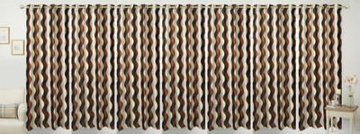 

Stella Creations 274 cm (9 ft) Polyester Long Door Curtain (Pack Of 7)(Printed, Brown)
