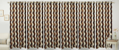

Stella Creations 214 cm (7 ft) Polyester Door Curtain (Pack Of 6)(Printed, Brown)