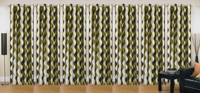 

Ville Style 275 cm (9 ft) Polyester Long Door Curtain (Pack Of 7)(Abstract, Green)