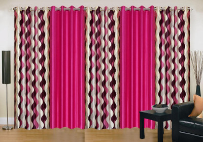 

Stella Creations 214 cm (7 ft) Polyester Door Curtain (Pack Of 5)(Printed, Pink)