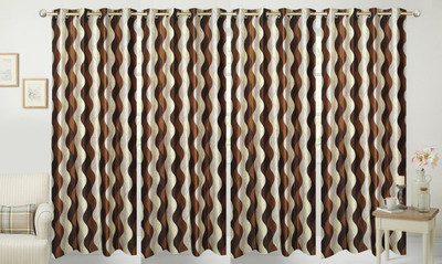 

Stella Creations 214 cm (7 ft) Polyester Door Curtain (Pack Of 4)(Printed, Brown)