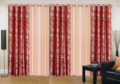 

Ville Style 214 cm (7 ft) Polyester Door Curtain (Pack Of 5)(Abstract, Maroon, Cream), Cream;maroon