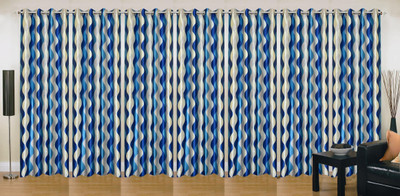 

Ville Style 214 cm (7 ft) Polyester Door Curtain (Pack Of 7)(Abstract, Blue)