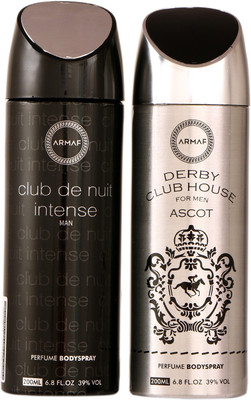 

Armaf CLUB DE NUIT INTENSE AND DERBY CLUB HOUSE Deodorant Spray - For Men(200 ml, Pack of 2)