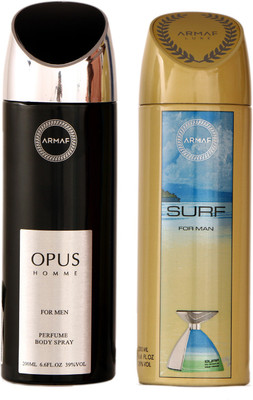

Armaf OPUS AND SURF DEODORANTS FOR MEN Deodorant Spray - For Men(200 ml, Pack of 2)