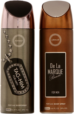 

Armaf TAG HIM AND DE LA MARQUE DEODORANTS Deodorant Spray - For Men(200 ml, Pack of 2)