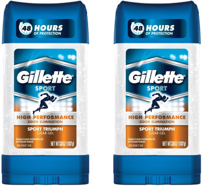 

Gillette High ENDURANCE Sport Triumph Clear Gel Anti-Perspirant Deodorant Stick - For Men(107 g, Pack of 2)