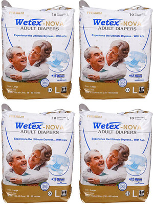 

Wetex NOVA FOR WAIST SIZE 38"-60" INCHES Adult Diapers - L(40 Pieces)
