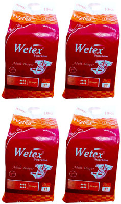

Wetex SUPREME FOR WAIST SIZE 39"-58" INCHES Adult Diapers - XL(40 Pieces)