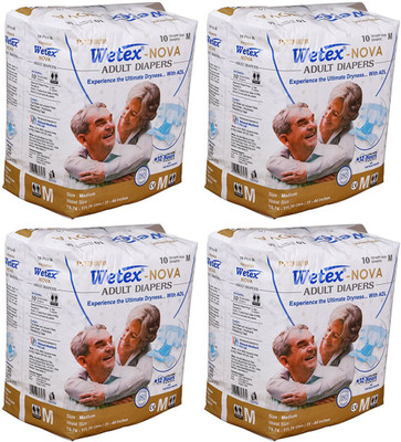 

Wetex NOVA FOR WAIST SIZE 31"-44" INCHES Adult Diapers - M(40 Pieces)
