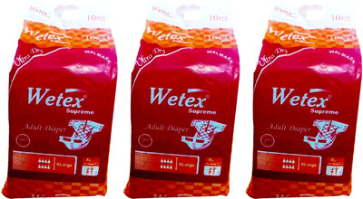 

Wetex SUPREME FOR WAIST SIZE 39"-58" INCHES Adult Diapers - XL(30 Pieces)