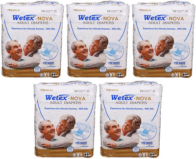 

Wetex NOVA FOR WAIST SIZE 39"-64" INCHES Adult Diapers - XL(50 Pieces)