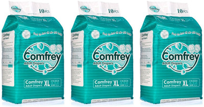 

Comfrey FOR WAIST SIZE 50"-65" INCHES Adult Diapers - XL(30 Pieces)