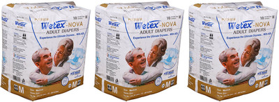 

Wetex NOVA FOR WAIST SIZE 31"-44" INCHES Adult Diapers - M(30 Pieces)