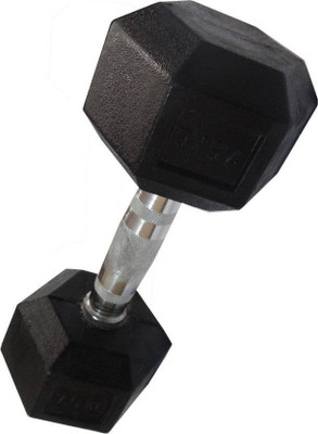 

Glaze Single Hexagon Rubber 7.5kg Fixed Weight Dumbbell(7.5 kg), Black
