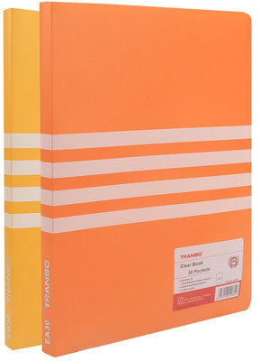 

TRANBO Plastic Clear Cover Presentation Display File Folder, 30 Pockets, A4 Size, Pack of 2(Set Of 1, Orange, Yellow)