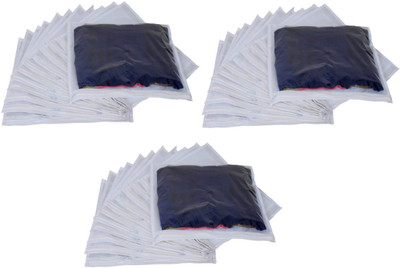 

Addyz Plain 36Pcs Saree Bedsheet Cover Bags Packaging Storage Cloth Clear Plastic Zip(White)