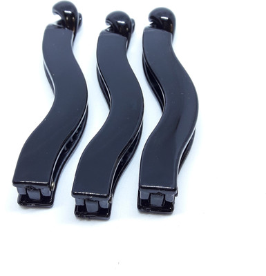 

M K Designs Black Banana Hair Clutcher. Set of 3 Banana Clip, Hair Clip(Black)