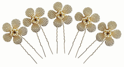 

Confidence Flower Hair Accessories For Bun maker Styling Hair Pins 5 pcs Hair Pin(Gold)