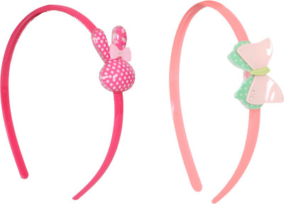 

SN Toy Zone Cute Pink Bow Design Multi Colour Hair Band(Multicolor)