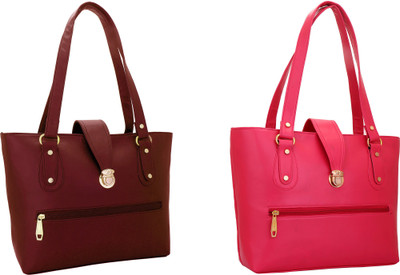 

Lady bar Shoulder Bag(Maroon, Pink)