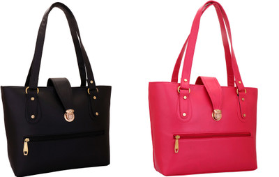 

Lady bar Shoulder Bag(Black, Pink)
