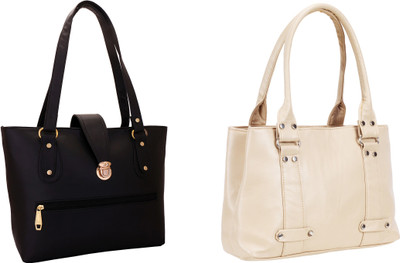 

Lady bar Shoulder Bag(Black, Tan)