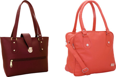 

Lady bar Shoulder Bag(Maroon, Pink)