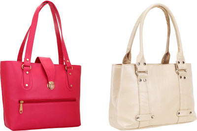 

Lady bar Shoulder Bag(Pink, Beige), Beige;pink