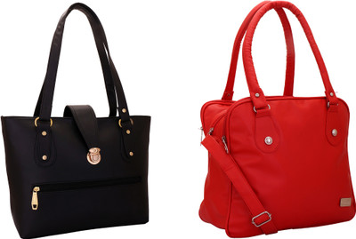 

Lady bar Shoulder Bag(Black, Red)