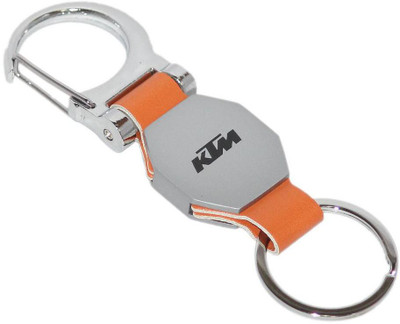 

Aura Imported Metal & Leather KTM Logo Key Chain