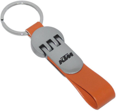 

Aura Imported Leather & Metal KTM Logo Key Chain