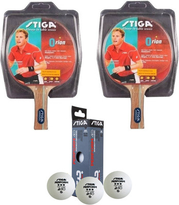 

Cosco Stiga 2 Orion Table Tennis Bat OR Performs 40+ Ball Table Tennis Kit
