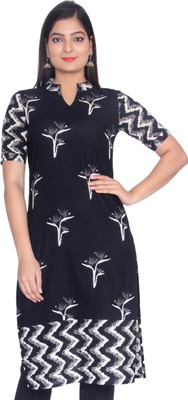 GMI Casual Self Design Women Kurti(Black) GMI Casual Self Design Women Kurti(Black)