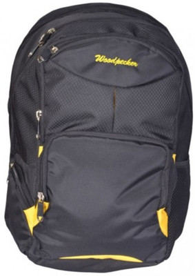 

Wood Pecker 15 inch Laptop Backpack(Black), Black with yellow
