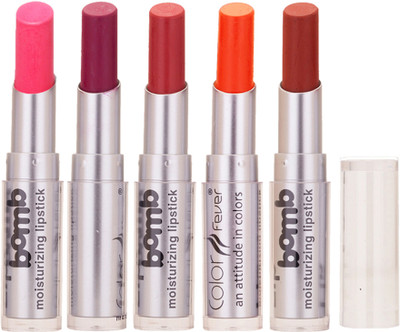 

Color Fever Creamy Matte Lipstick(Pink-Purple-Brick Orange-Orange-Brick Red, 16 g)