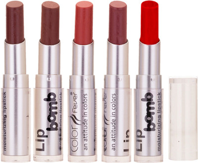 

Color Fever Creamy Matte Lipstick(Chocolate-Chocolate-Peach-Mauve-Red)