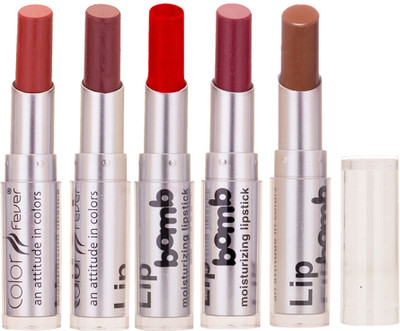 

Color Fever Creamy Matte Lipstick(Peach-Mauve-Red-Purple-Coffee, 16 g)