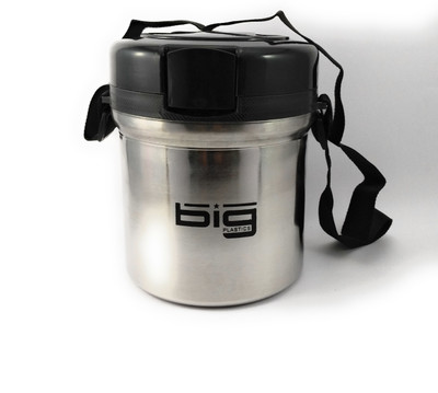 

Big Plastics Steel Max-3 3 Containers Lunch Box(1000 ml), Black;steel