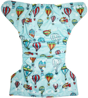 

Soft Baby Reusable Adjustable Cloth Diaper, Blue parachute;multicolor