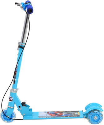 

K T BROTHERS 3 WHEEL SCOOTER WITH LED LIGHTS, HAND BRAKE AND BELL(Blue)