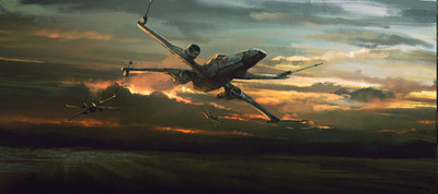 

Aabhaas Wall Poster science-fiction-Star-Wars-artwork-X-wing Paper Print(12 inch X 18 inch, Rolled)