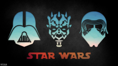 

Aabhaas Wall Poster -Darth-Vader-Dark-Maul-Kylo-Ren-Star-Wars-minimalism-blue-red Paper Print(12 inch X 18 inch, Rolled)