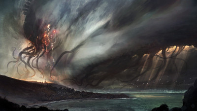 

Aabhaas Wall Poster digital-art-painting-movies-Cthulhu-creature-DeviantArt Paper Print(12 inch X 18 inch, Rolled)