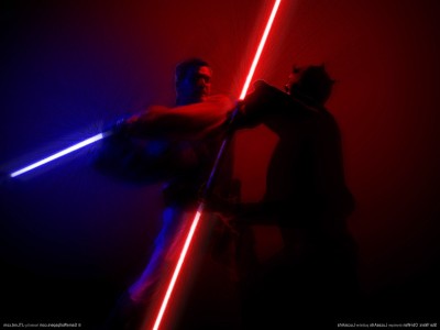 

Akhuratha Wall Poster /-Star-Wars-Darth-Maul-lightsaber-Obi-Wan-Kenobi-science-fiction Paper Print(12 inch X 18 inch, Rolled)