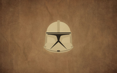 

Aabhaas Wall Poster Star-Wars-clone-trooper-minimalism-movies-helmet-brown-background Paper Print(12 inch X 18 inch, Rolled)